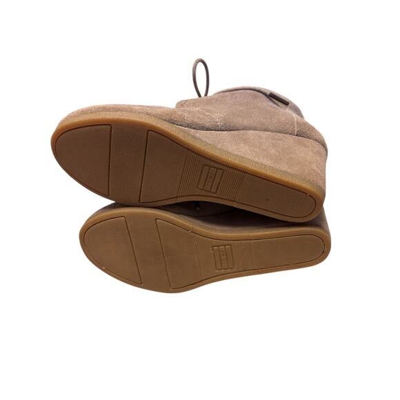 TOMS Desert Wedge Booties Suede Lace-Up Tan Size 6.5 - Picture 4 of 6